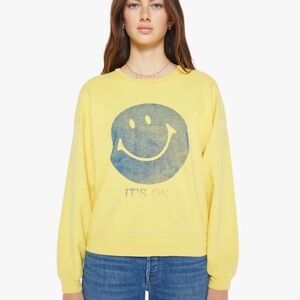 MOTHER Yellow Smiley Face Sweatshirt